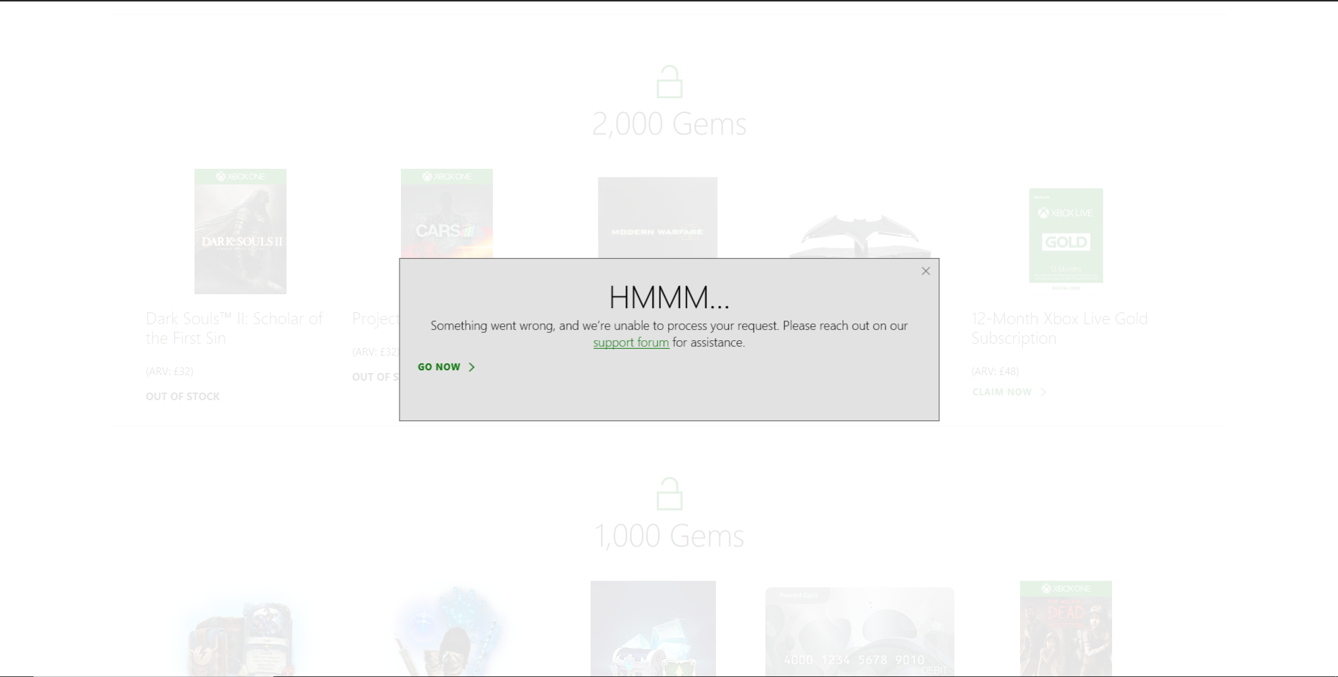 Trying to claim 12 month xbox live gold code from Vault. [​IMG]