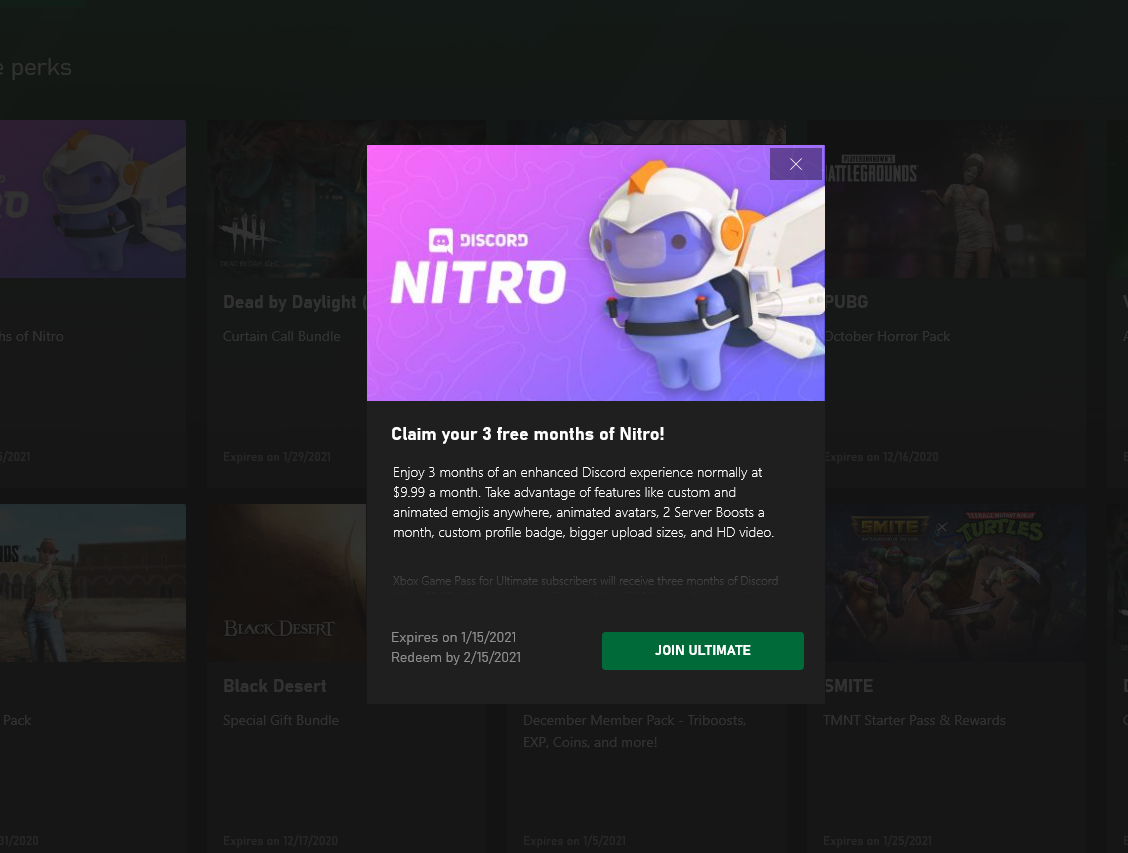 Xbox game pass wont let me claim nitro. [​IMG]