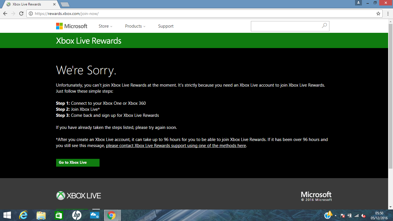 Can't Join Xbox Live Rewards [​IMG]