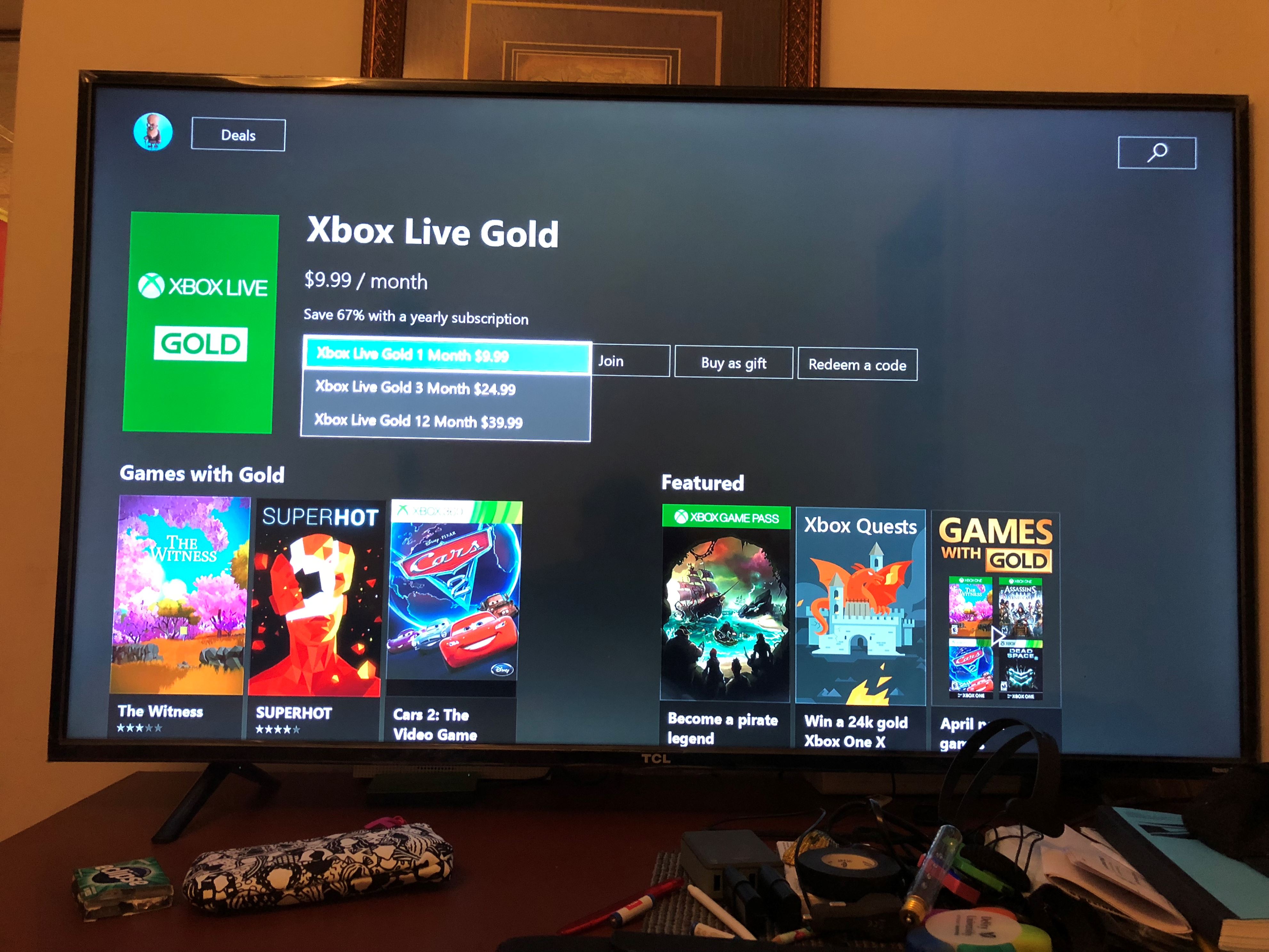 Xbox live promotion not applying [​IMG]