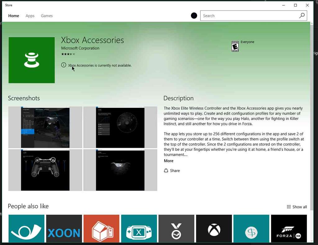 Xbox Accessories app not available on Windows 10 [​IMG]