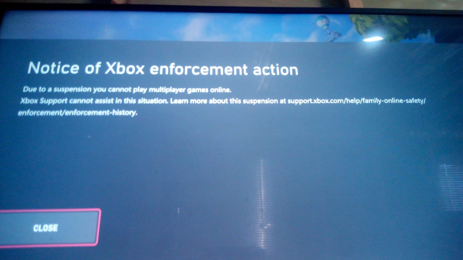Xbox suspended but with no enforcement showing the reason [​IMG]