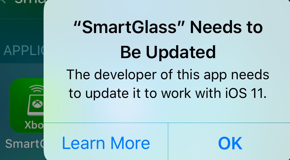 Xbox 360 Smart Glass iOS 11 update [​IMG]