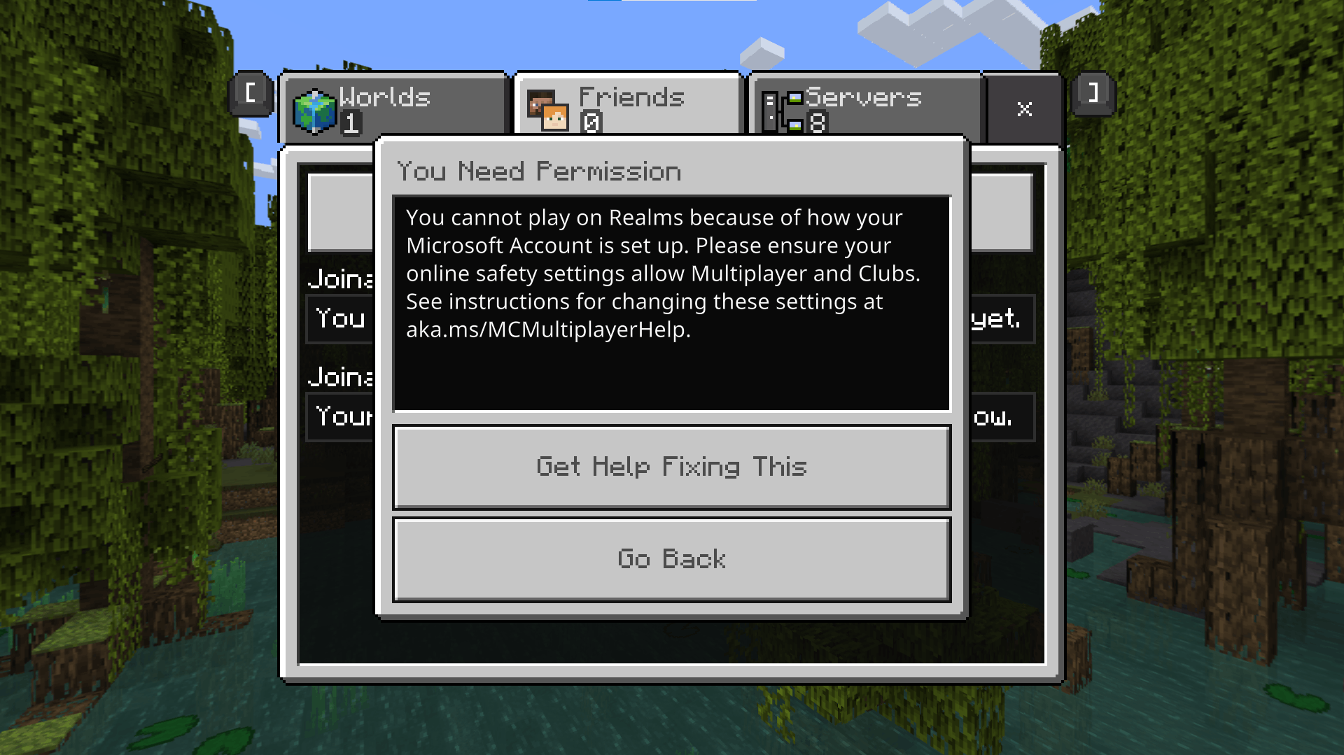 Cannot Access Realms on Minecraft [​IMG]
