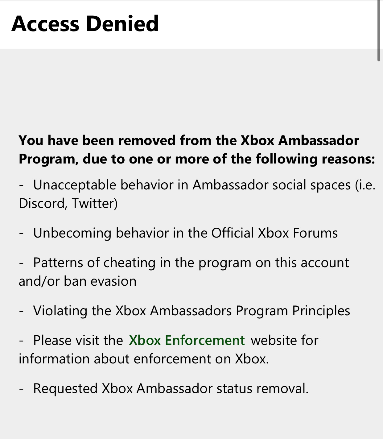 Xbox ambassador program removed [​IMG]