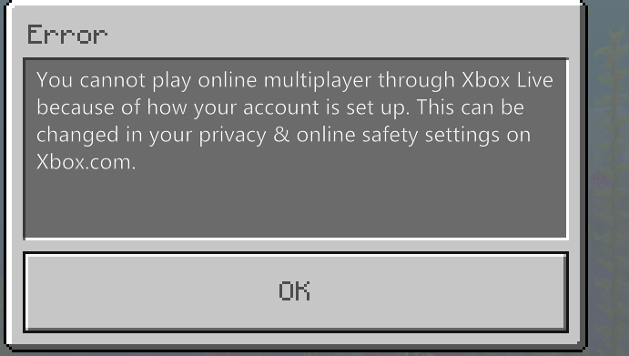 Minecraft Windows 10 Privacy & online safety settings on Xbox.xom [​IMG]