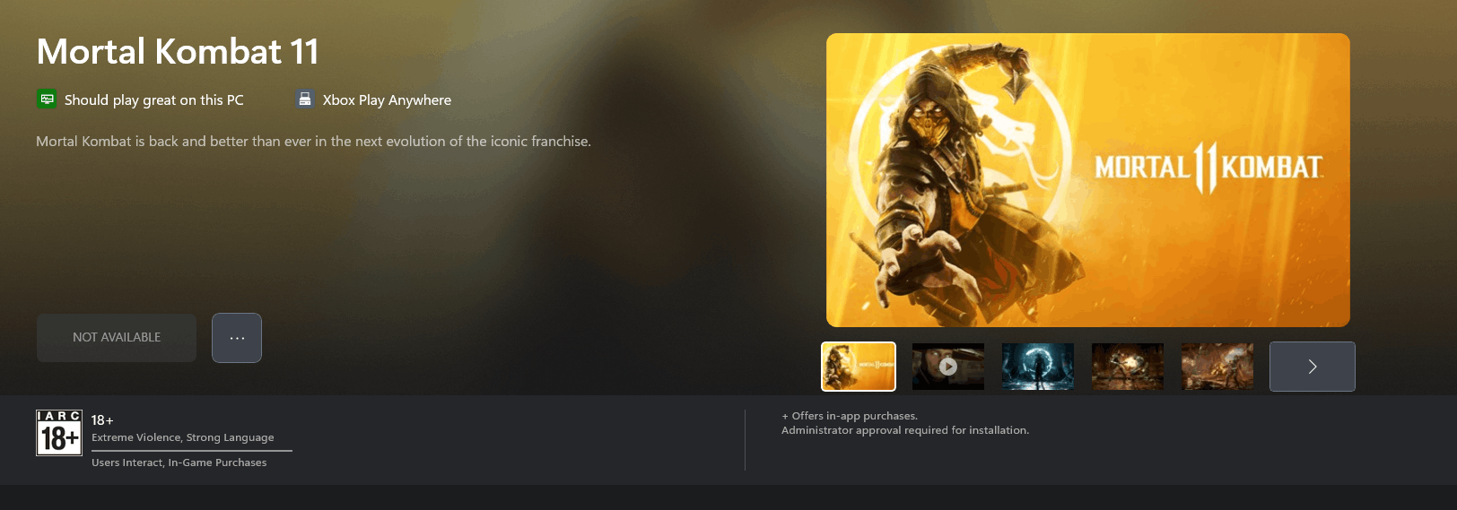 Why Mortal Kombat 11 is not available on Xbox Ultimate anymore? [​IMG]