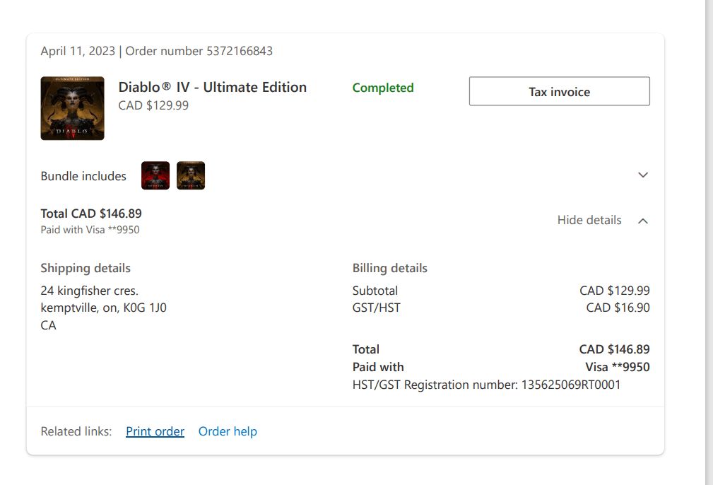 purchased the  Diablo Ultimate addition received basic only? [​IMG]