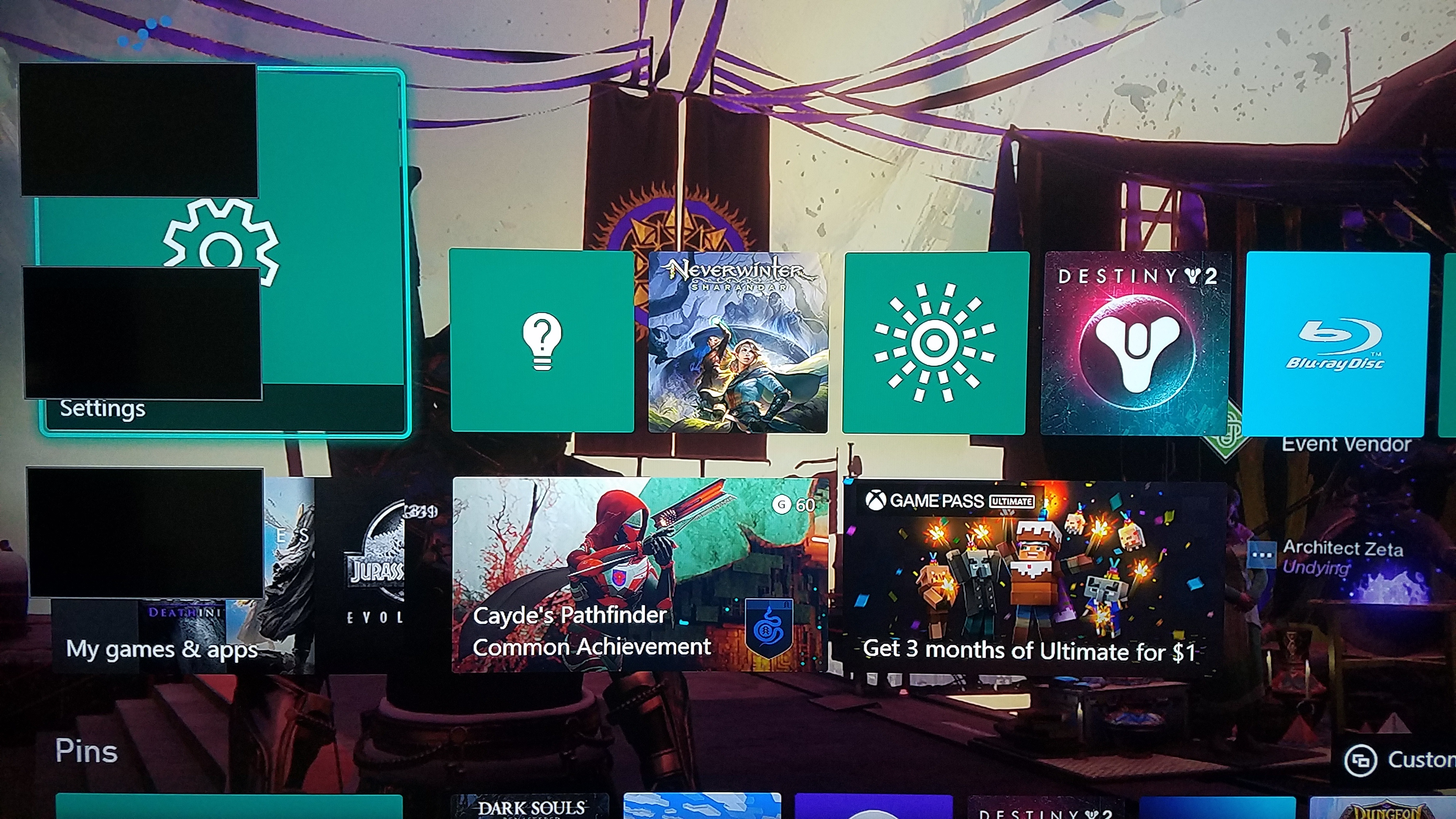 Xbox One: Three Solid Black Box Overlays Stuck On Left Side of Screen [​IMG]