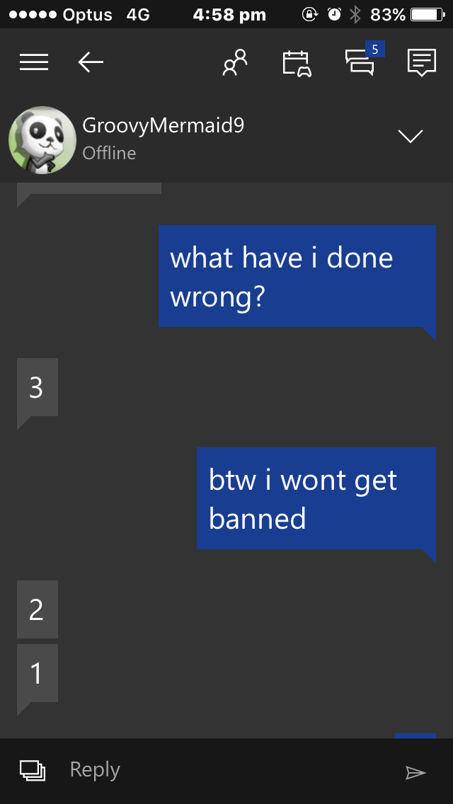 I got banned from ALL chat for a week and I didn't do anything [​IMG]