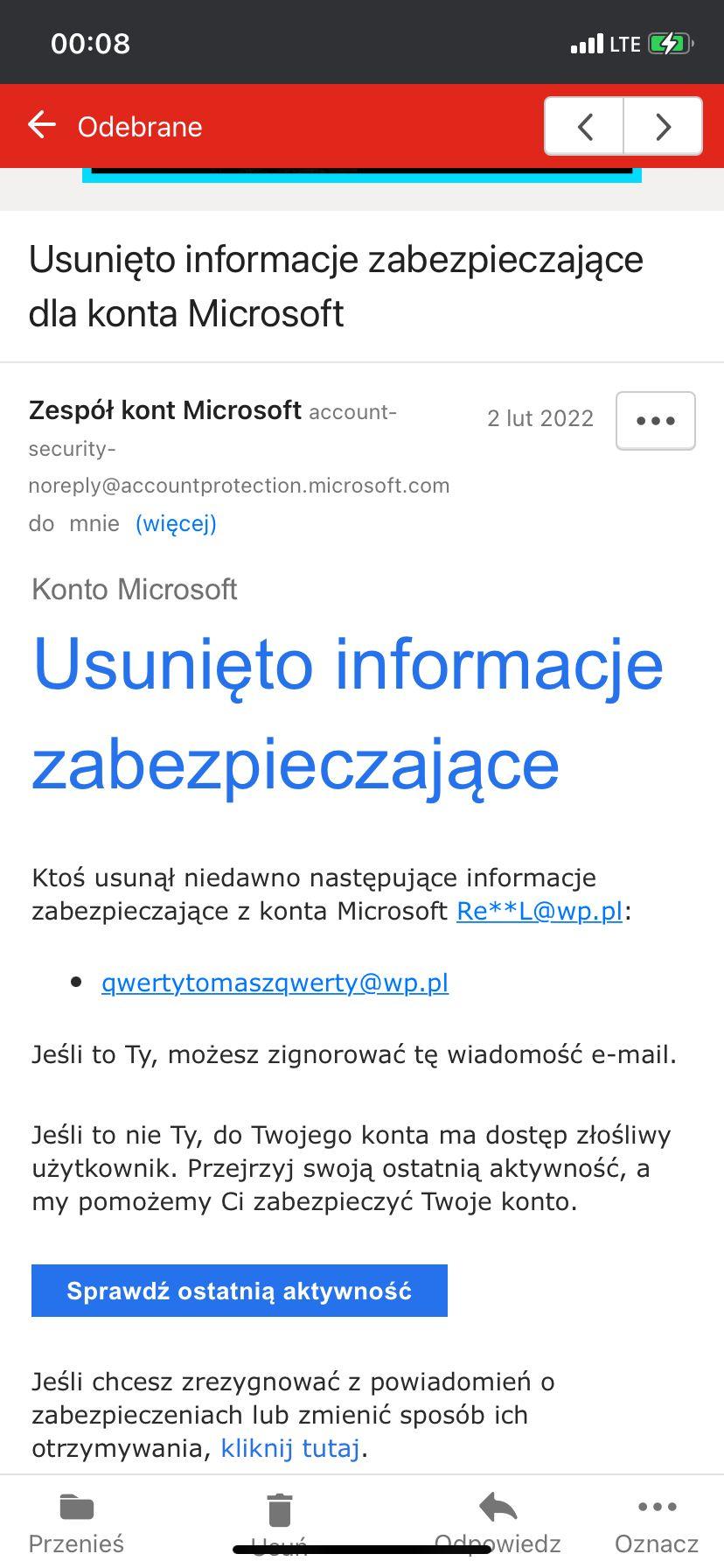 Skradzione konto Microsoft [​IMG]
