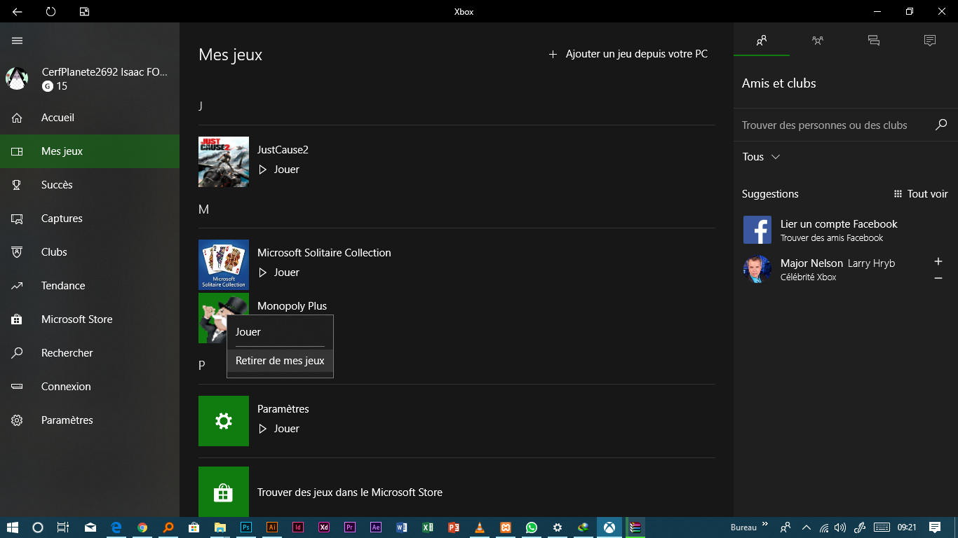 Suppression de l'application "Paramètres" de Windows 10 ajouté par erreur dans les jeux Xbox ... [​IMG]