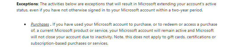 Question about Microsoft Innactive Account Policy [​IMG]