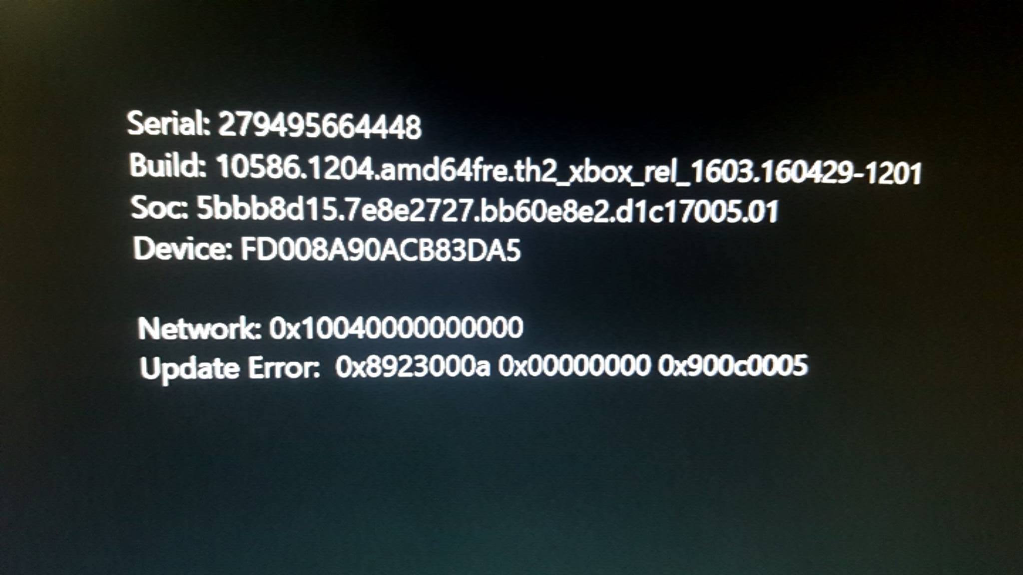 Apparently error code 0x8923000a doesn't exist? [​IMG]