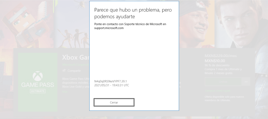 Promoción Xbox Gamepass Ultimate 10 pesos me da error al intentar comprarla [Xbox Game Pass... [​IMG]