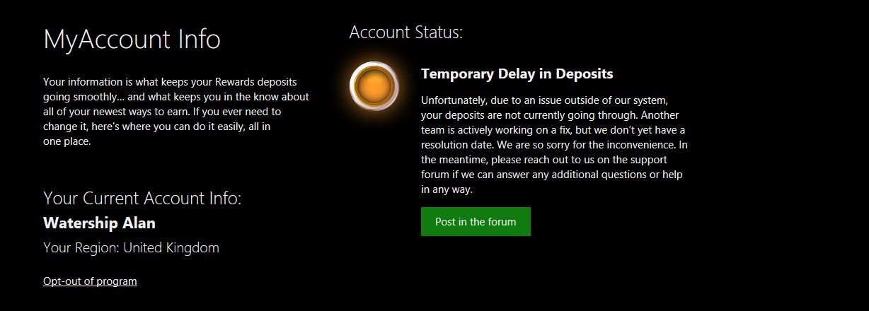 Temporary delay in deposits [​IMG]