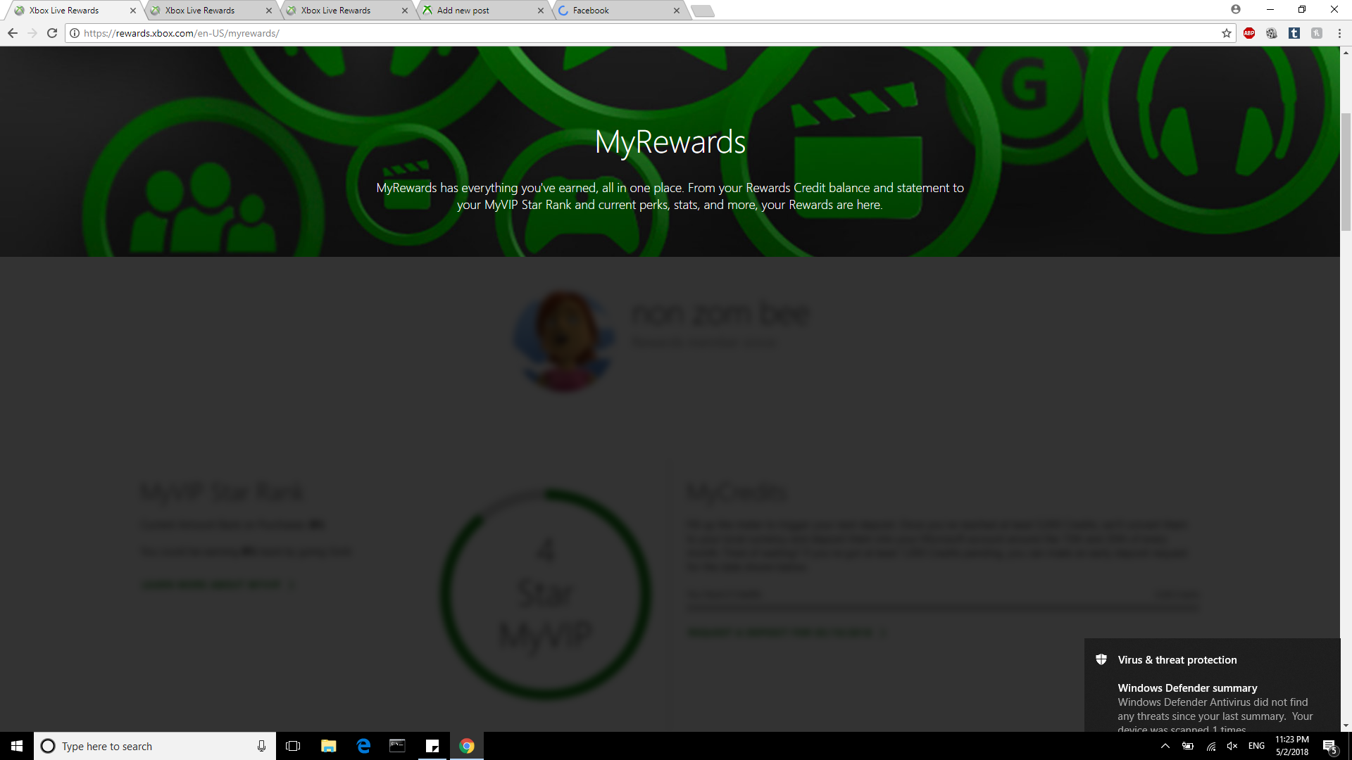 Xbox live rewards, blurring my points/rewards amount [​IMG]