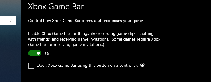 Xbox game bar wont open. [​IMG]