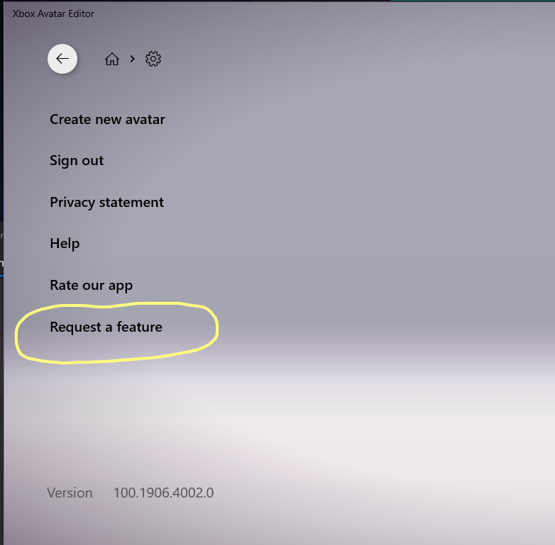 Xbox UserVoice link is broken in Xbox Avatar Editor app on Windows 10 [​IMG]