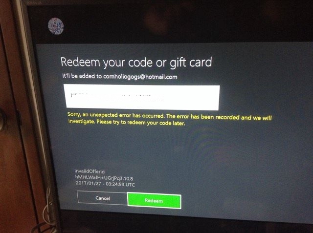 Membership code for Xbox Live Gold Does Not Work [​IMG]