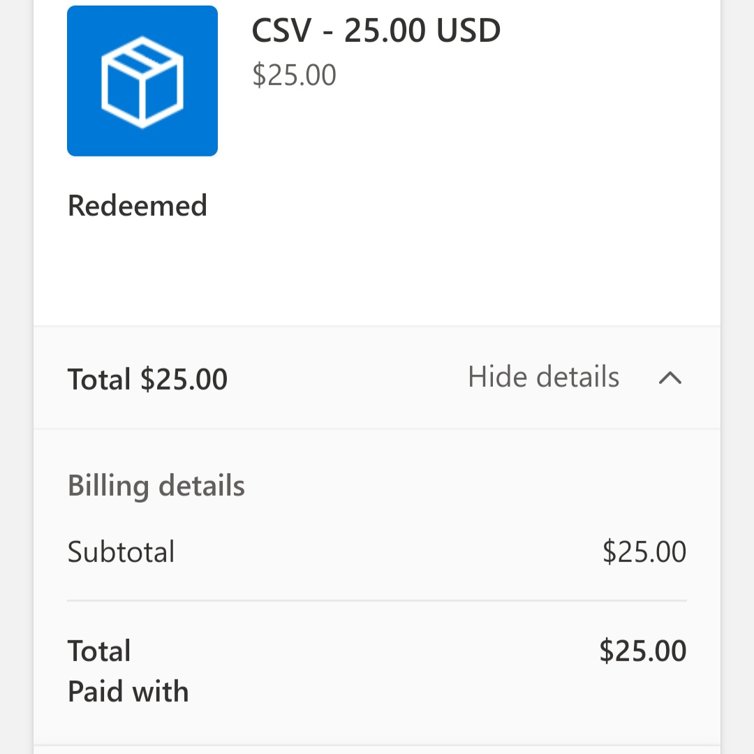 Why can't I see the option to buy using the Microsoft account balance after I redeemed my... [​IMG]