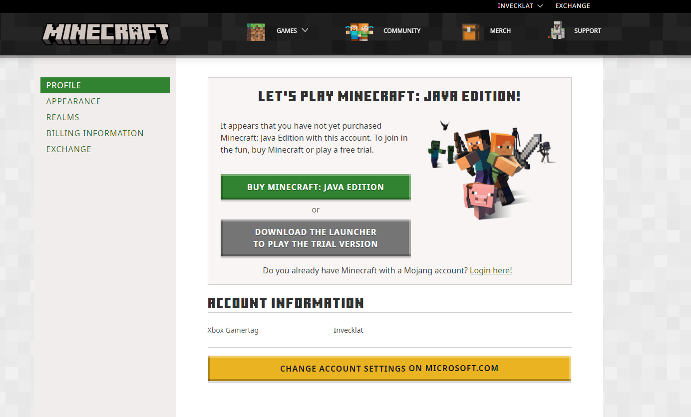 My microsoft account no longer owns Minecraft Java Edition [​IMG]