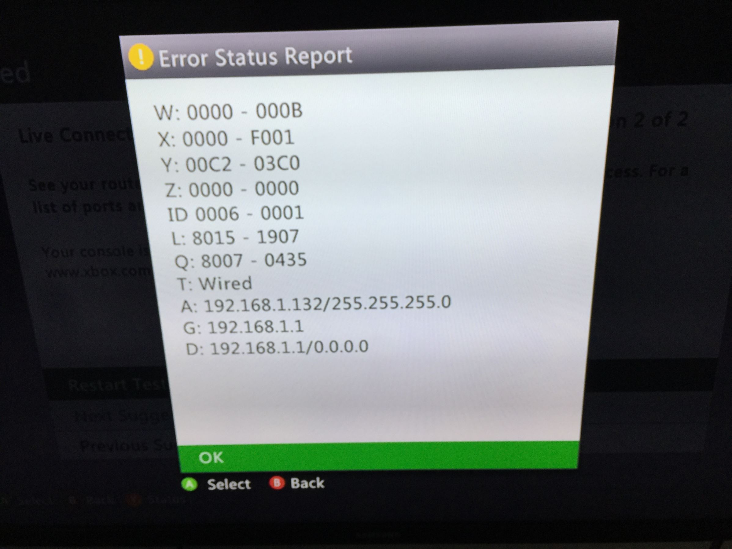 I have a problem connecting to Xbox Live in Xbox 360. [​IMG]