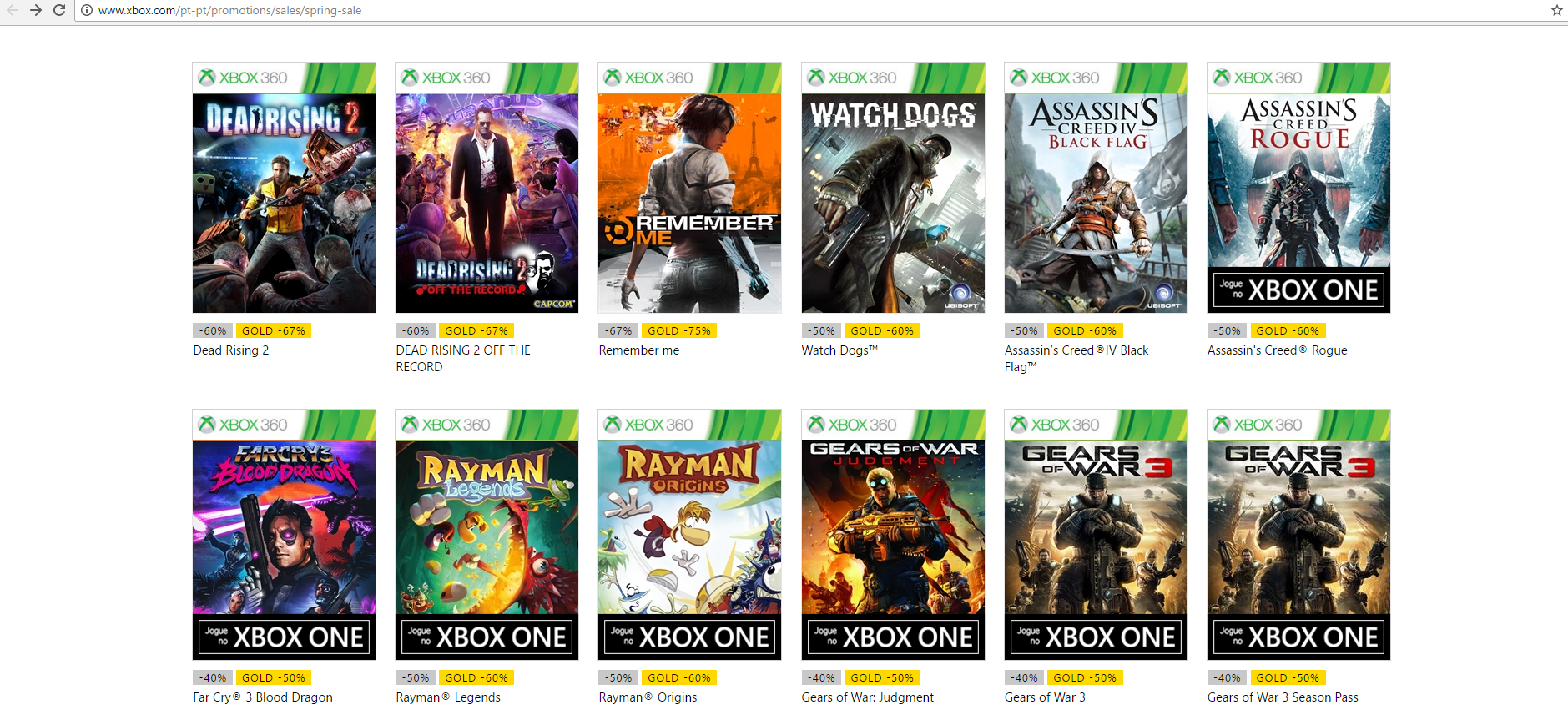 Incorrect prices for the Xbox 360 Spring Sale promotion. [Portugal] [​IMG]