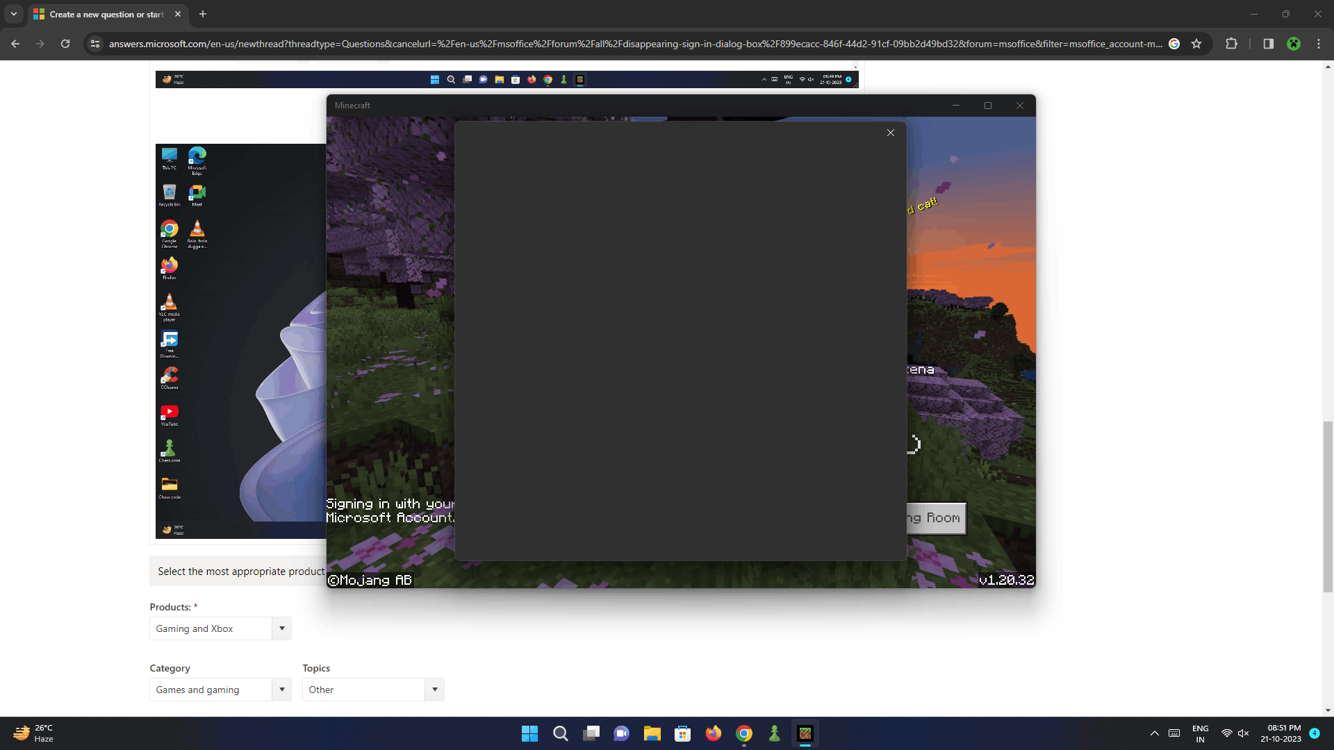 Problem with Signing in to my Minecraft Account [​IMG]