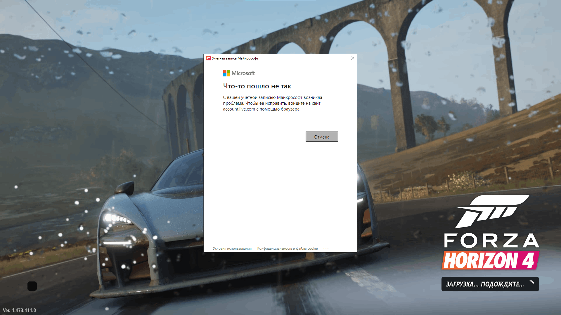 Проблема входа в аккаунт в игре Forza Horizon 4 [​IMG]