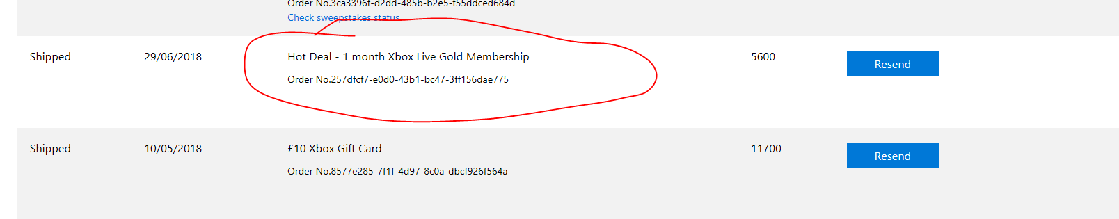 I redeemed a 1 month xbox live gold subscription via Microsoft rewards  and haven't recieved it [​IMG]