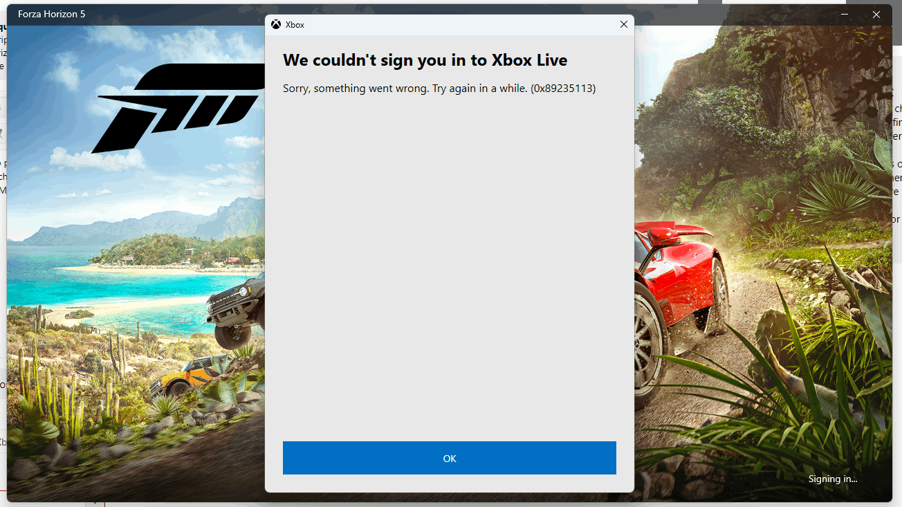 (PC) We couldn't sign you into Xbox Live error code 0x89235113 [​IMG]