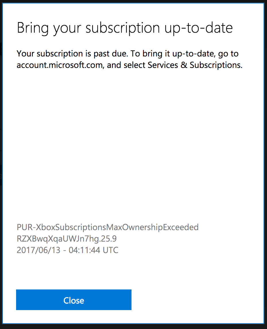 "Bring your subscription up-to-date" [​IMG]