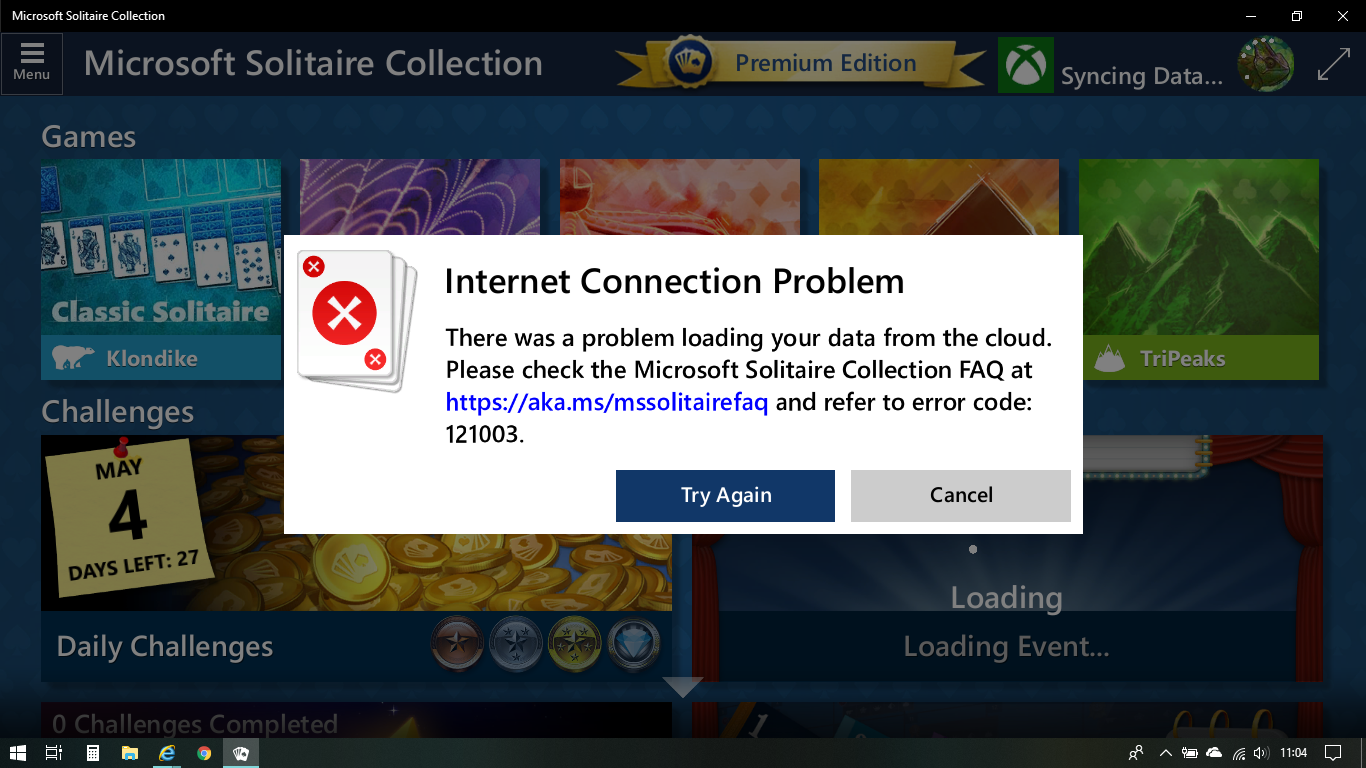 Solitaire Collection will not load after April 2018 Windows Update [​IMG]