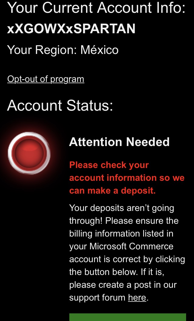 i can't get mi Xbox live rewards because billing info [​IMG]