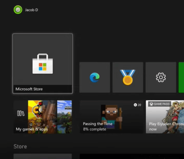 How do I open the original Xbox app with Microsoft Store on a Samsung TV? [​IMG]