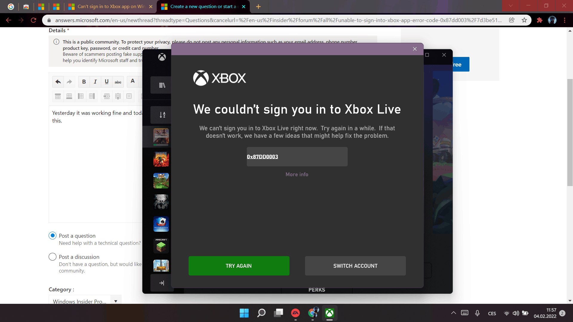 Can't sing into xbox app [​IMG]