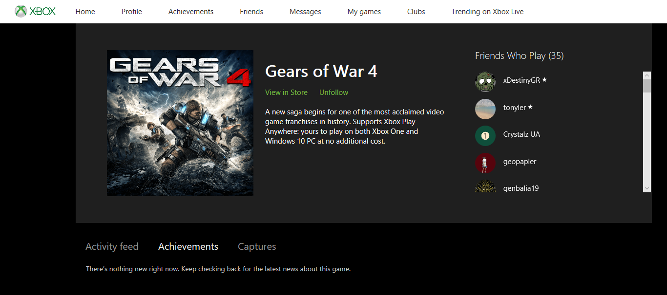 Gears of War 4 Achievements do not show up on Xbox.com [​IMG]