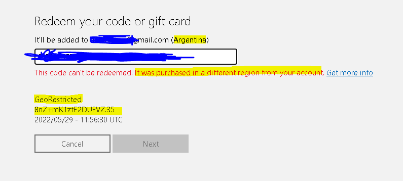 Cannot redeem a georestricted code even though i am in the right country [​IMG]