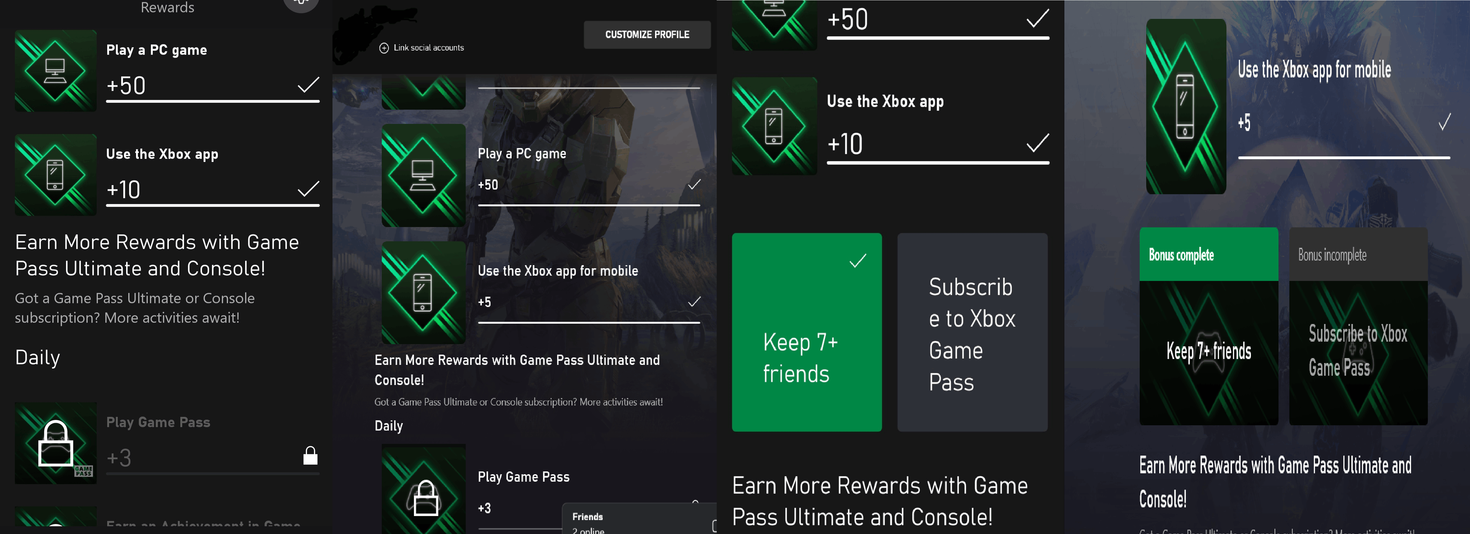 What caused "Keep 7+ friends / Subscribe to Xbox Game Pass" to disappear on both Xbox... [​IMG]