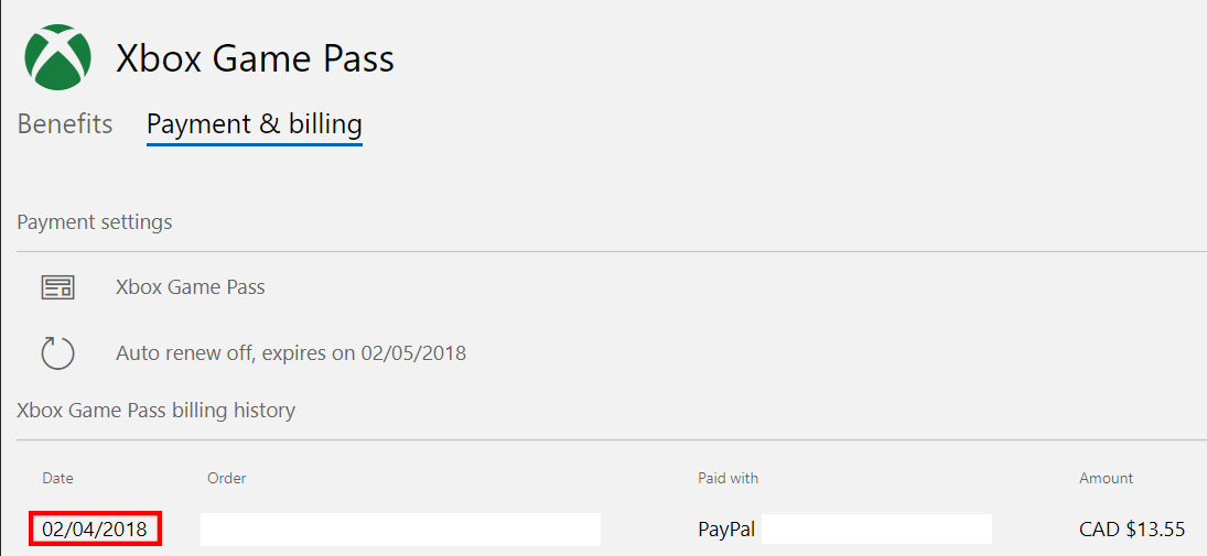 Xbox Game Pass charged me a day early. [​IMG]