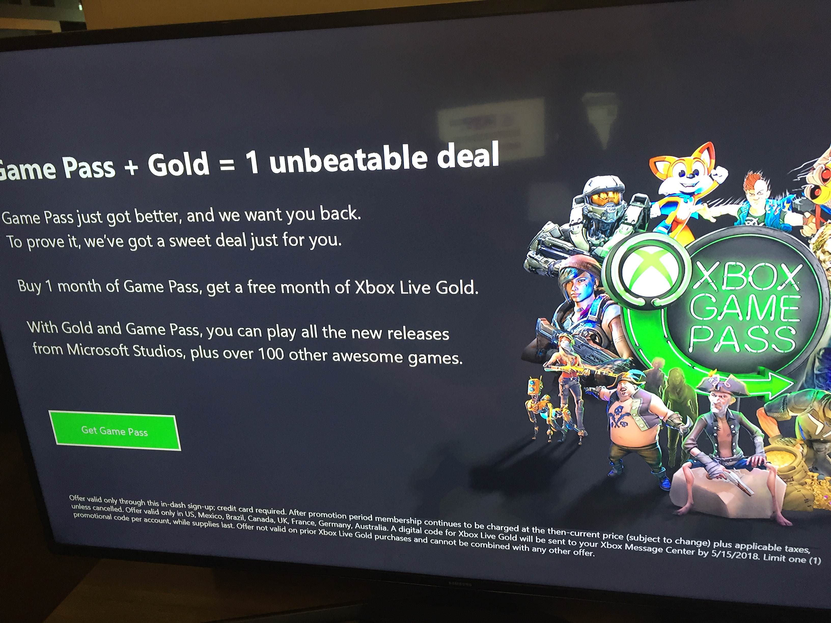 Free Game Pass with XBL Gold purchase [​IMG]