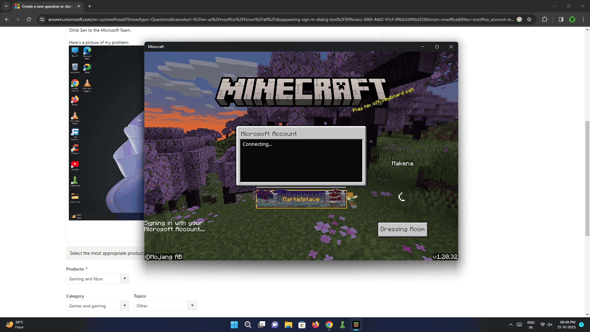 Problem with Signing in to my Minecraft Account [​IMG]