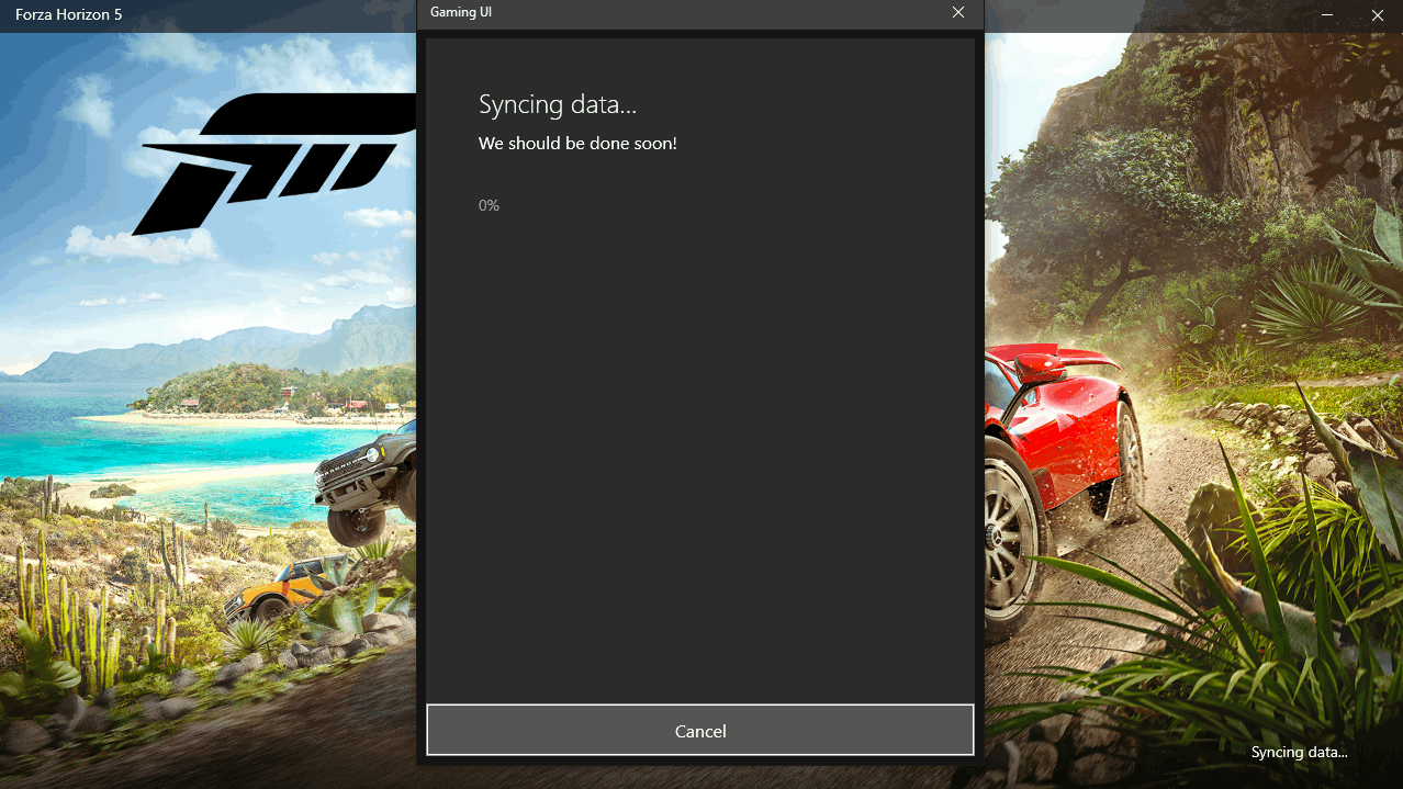 Forza Horizon 5 stuck on: Syncing data [​IMG]