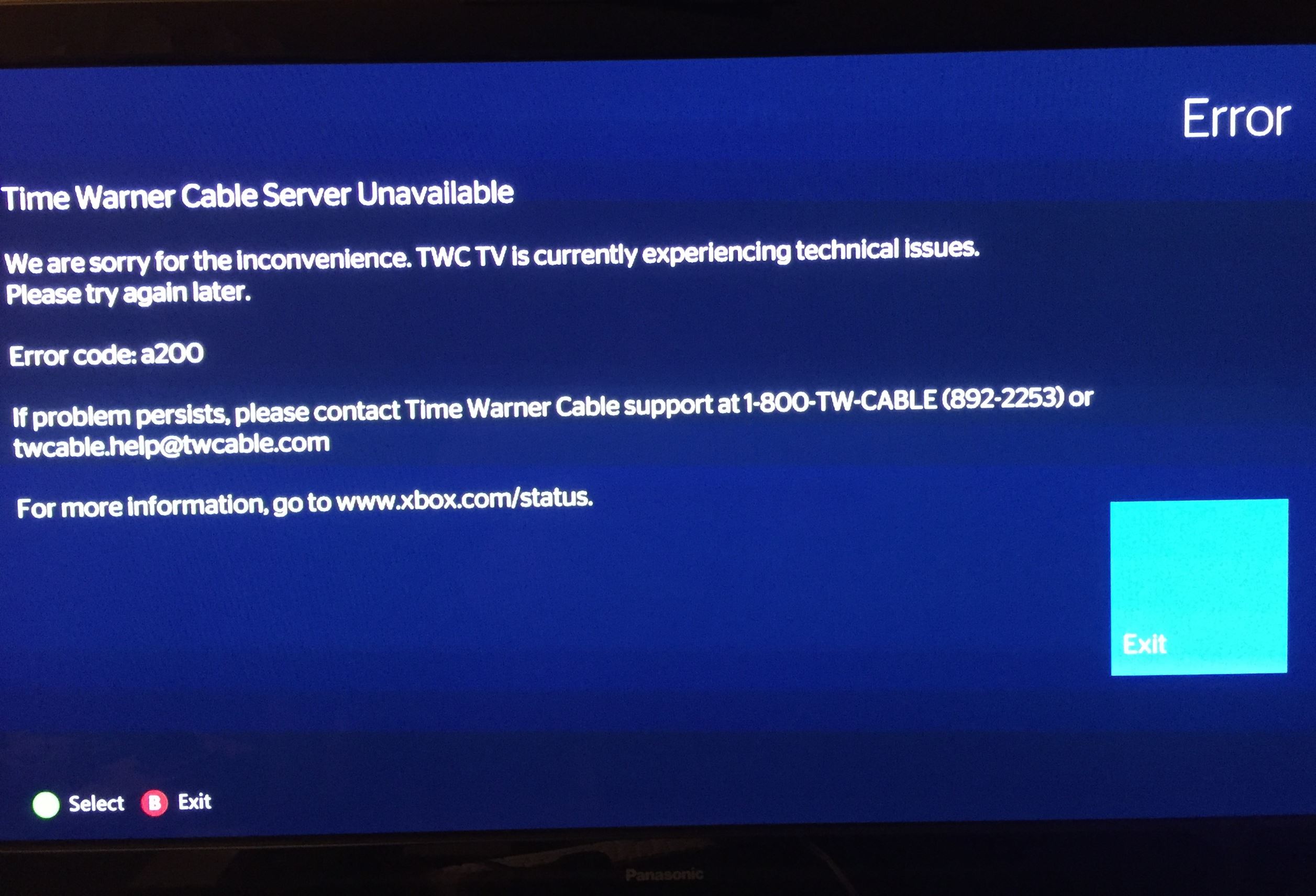 Spectrum TV app on XBOX ONE won't work [​IMG]