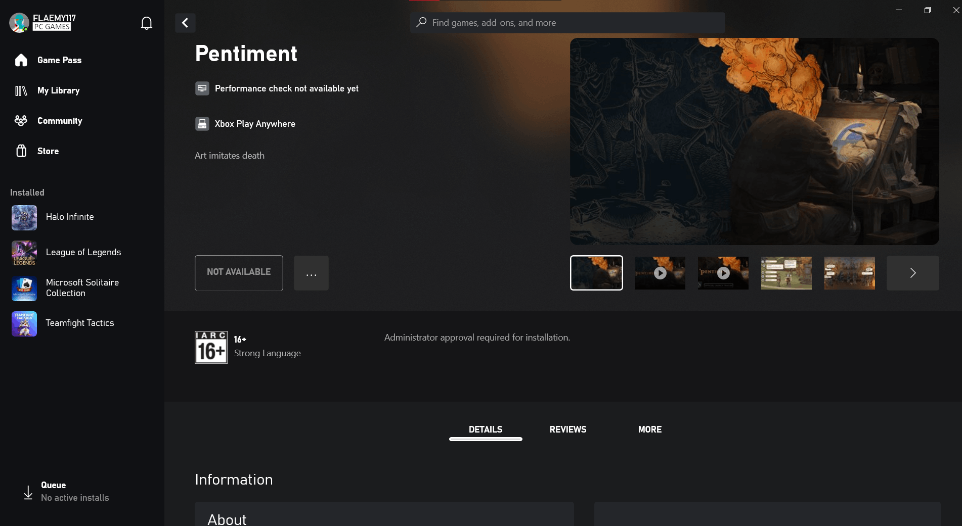 Pentiment "Not Available" on PC Gamepass [​IMG]