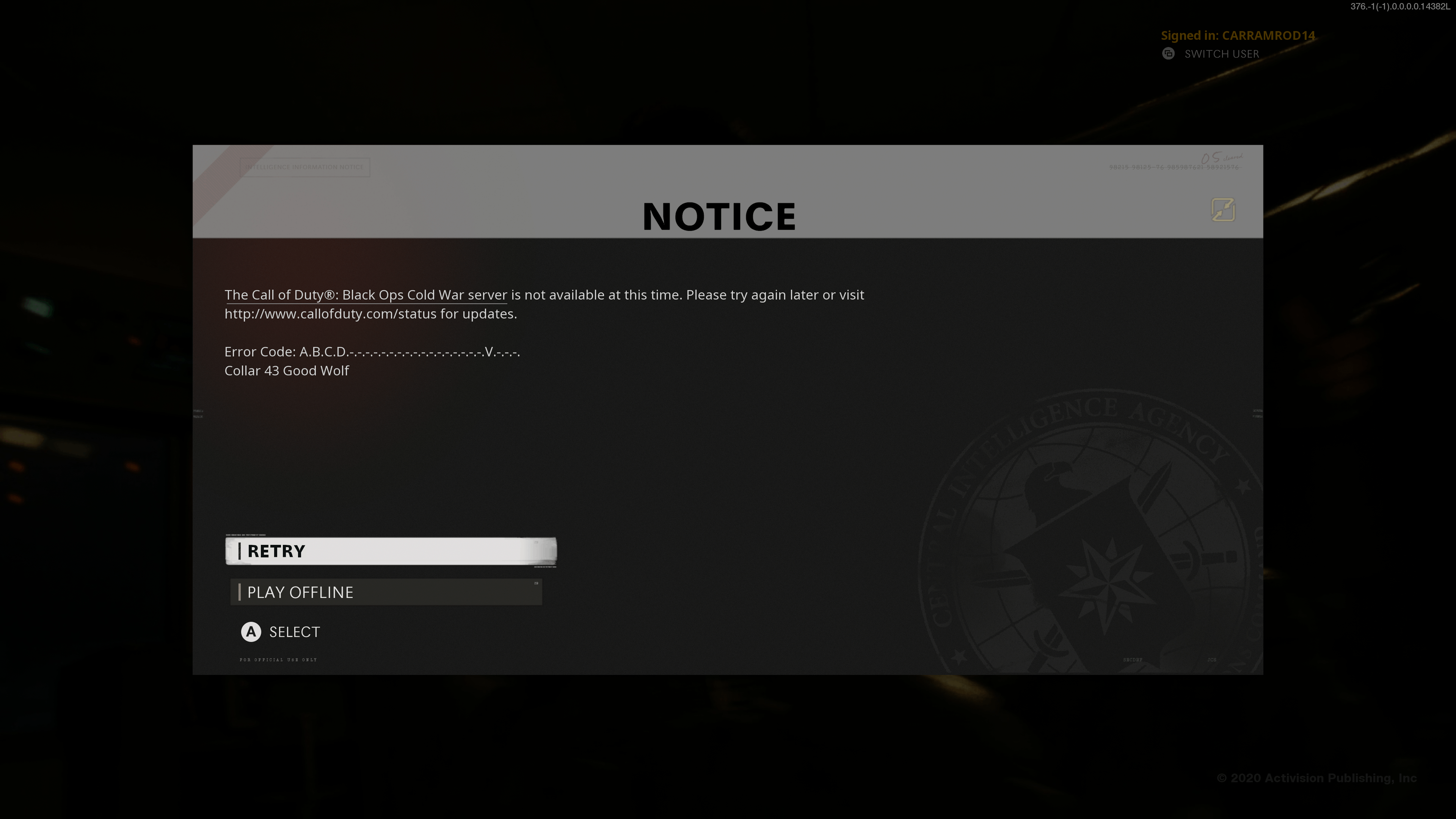 Call Of Duty: Cold War & MW online multiplayer has been “unavailable” for almost a week…? [​IMG]