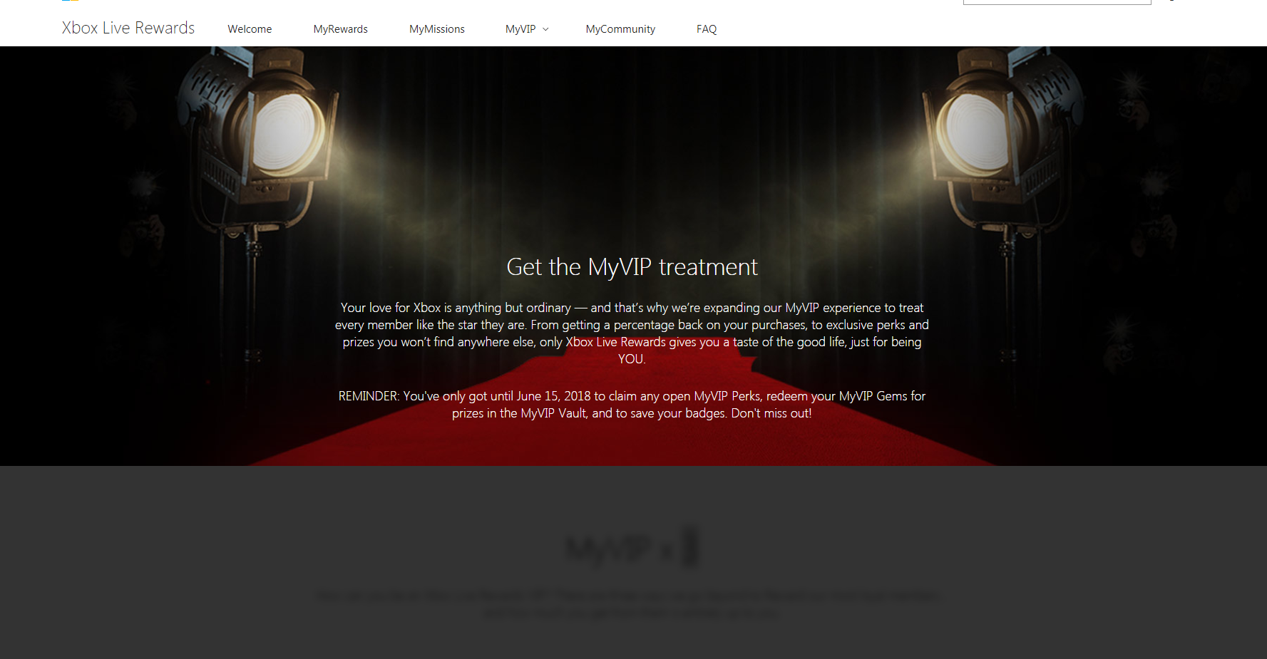 Banner on myVIP page will not go away; can't access the page to redeem rewards [​IMG]