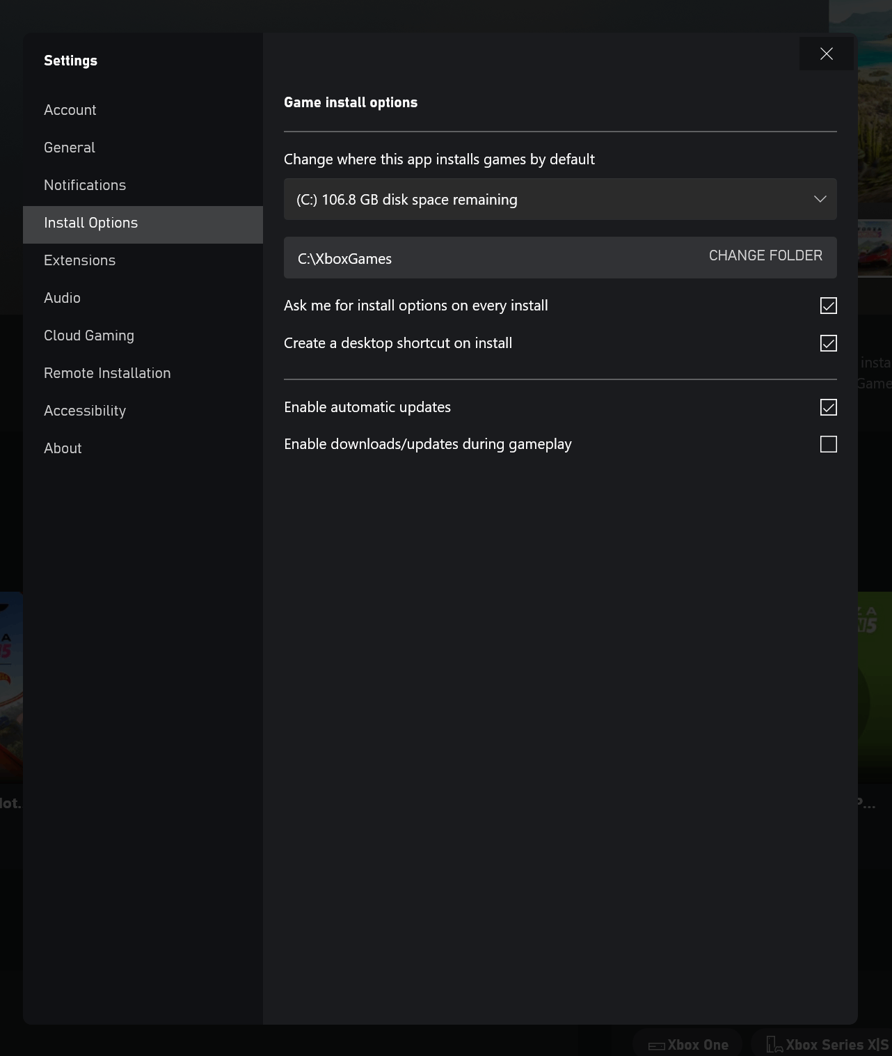 Xbox App does not retain user-selected installation location preference [​IMG]