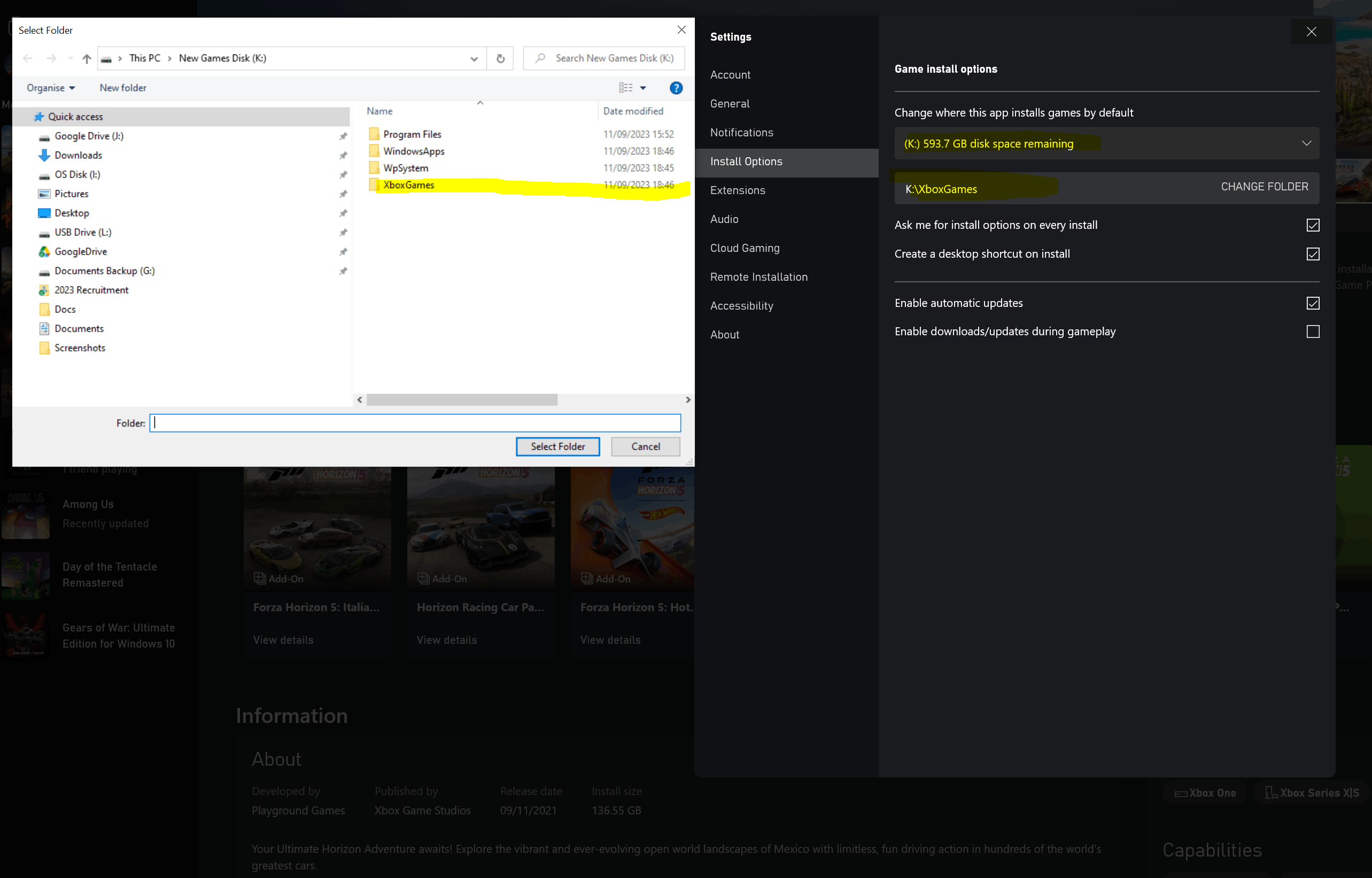 Xbox App does not retain user-selected installation location preference [​IMG]